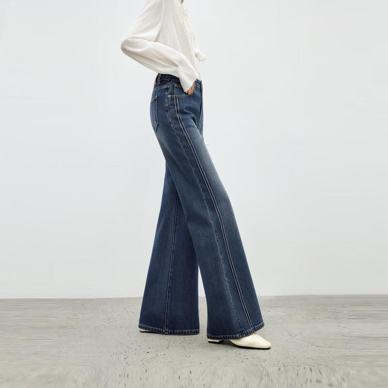 

Qiusyiren Women s Retro Mid-High Waist Straight Leg Washed Jeans L