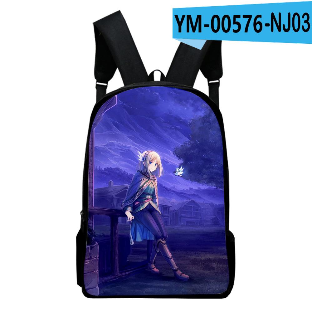 Harajuku Novelty Youthful In The Land Of Leadale Student School Bags Notebook Backpacks 3D Print Oxford Waterproof Travel Bags