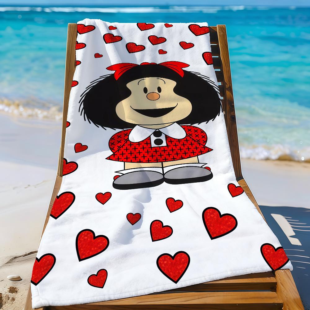 Asciugamano M-Mafalda Cartone Animato Carino Asciugatura Rapida Asciugamani da Spiaggia Sono Adatti Per Piscine Campeggio Yoga e Palestra