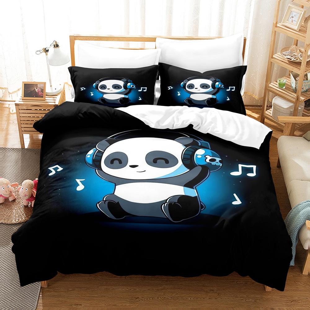 Cartoon Cute Animal 3D Digital Printing Three-piece Set, Bedding