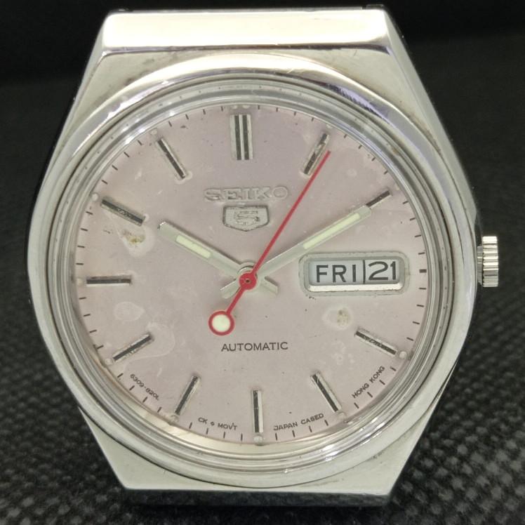 USED VINTAGE SEIKO 5 AUTO 6349A JAPAN MENS ORIGINAL DIAL WATCH 608e-a315990-2 SKU608e-a315990