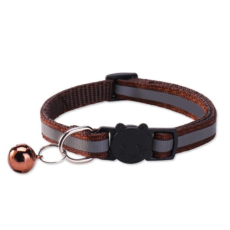Cat Collar with Bell Cats Necklace Kitten Collar Breakaway  Collar Anti-strangling Armrests for Cat Necklace Pet Strap MBO02