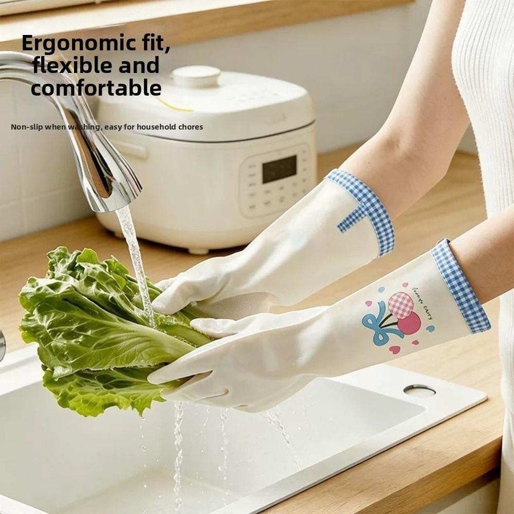 Waterproof Dishwashing Gloves Wear-Resistant Cleaning Gloves Nitrile Household Gloves Dishwashing