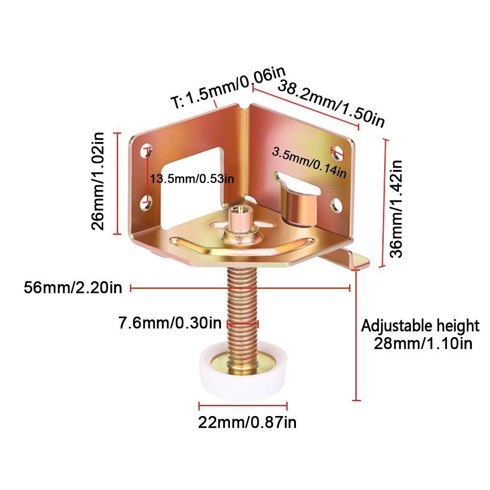 4 Stück Möbel Seitlich Montierte Verstellbare Möbel Füße Pads Tischbein Nivellierungsmatte Schränke