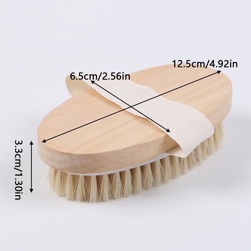 Natural Bristle Body Brush Exfoliating Dry Body Brushing Soft Bristles for Bath Home Use