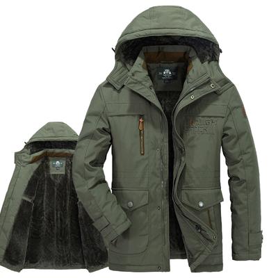 Erkek kışlık kalın sıcak parka kapüşonlu kaban moda pamuk artı kadife ceket stil L-6XL