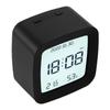 Portable LCD Alarm Clock for Students Compact Design with Thermometer Humidity Monitor and Flexible Time Format 12 or 24 Hours