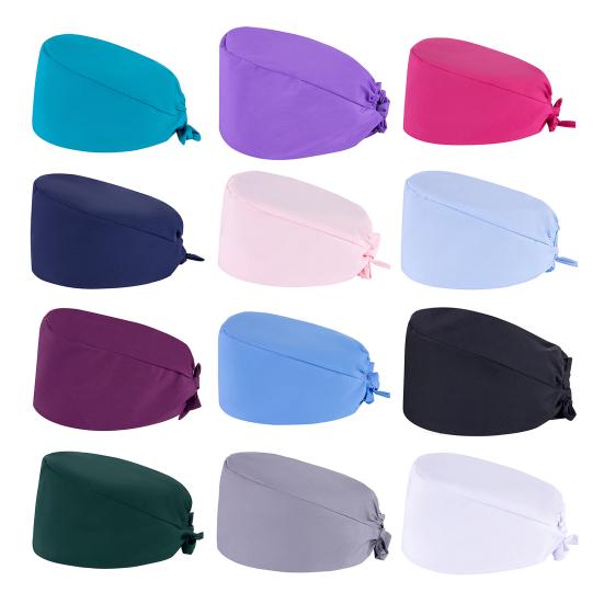 Nurse Doctor Hat with Built-in Sweat-Absorbent Terry Cloth Dentist Cap with Adjustable Elastic Band for Salons Waiters Labs Vets Kitchens