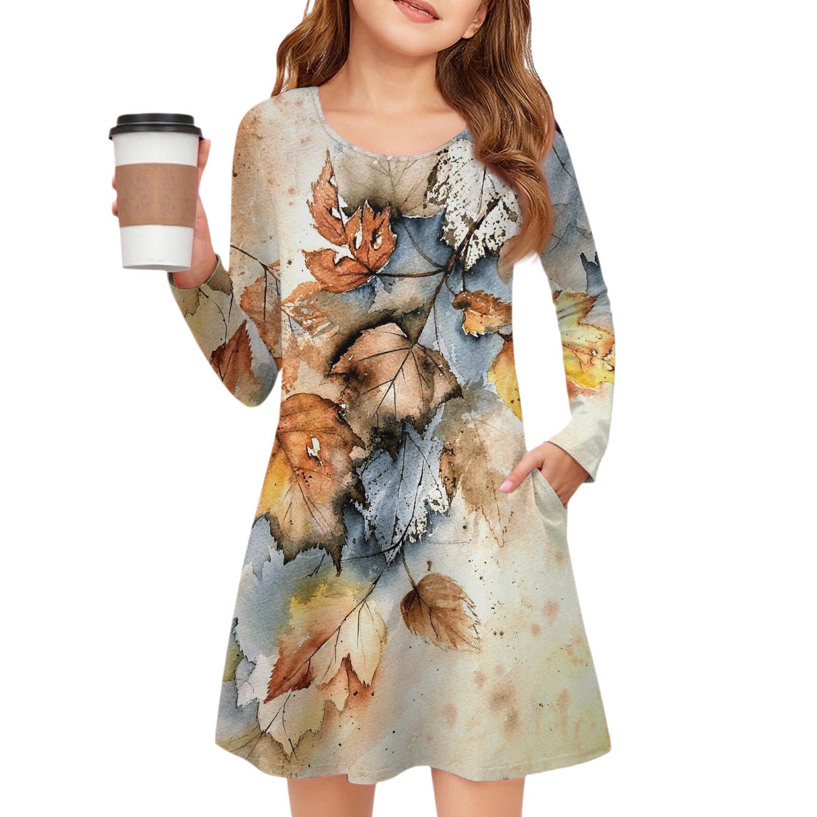 

Платье с длинным рукавом для девочек - Платье с цветными карманами 160 жёлтый