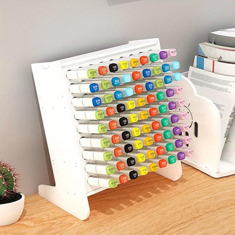 45/81hole 1pc Large Capacity Marker Pen Oblique Plug Good Quality Storage Rack,multi-function Storage Color Pen Awesome Base Rack.