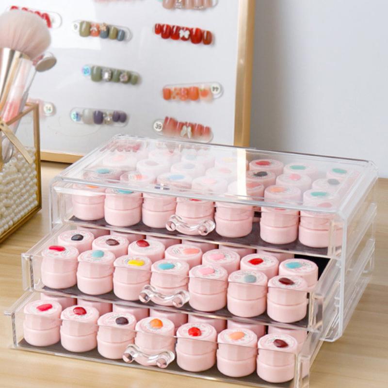 5Pcs 3/5G Empty Plastic Nail Art Cosmetic Round Containers Jar Small Sample Cream Pot Nail Gel Powder Box