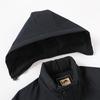 Men's Business Casual Hooded Winter Jacket - Thick Padded Cotton Outerwear for Middle-Aged and Elderly Warmth and Style.