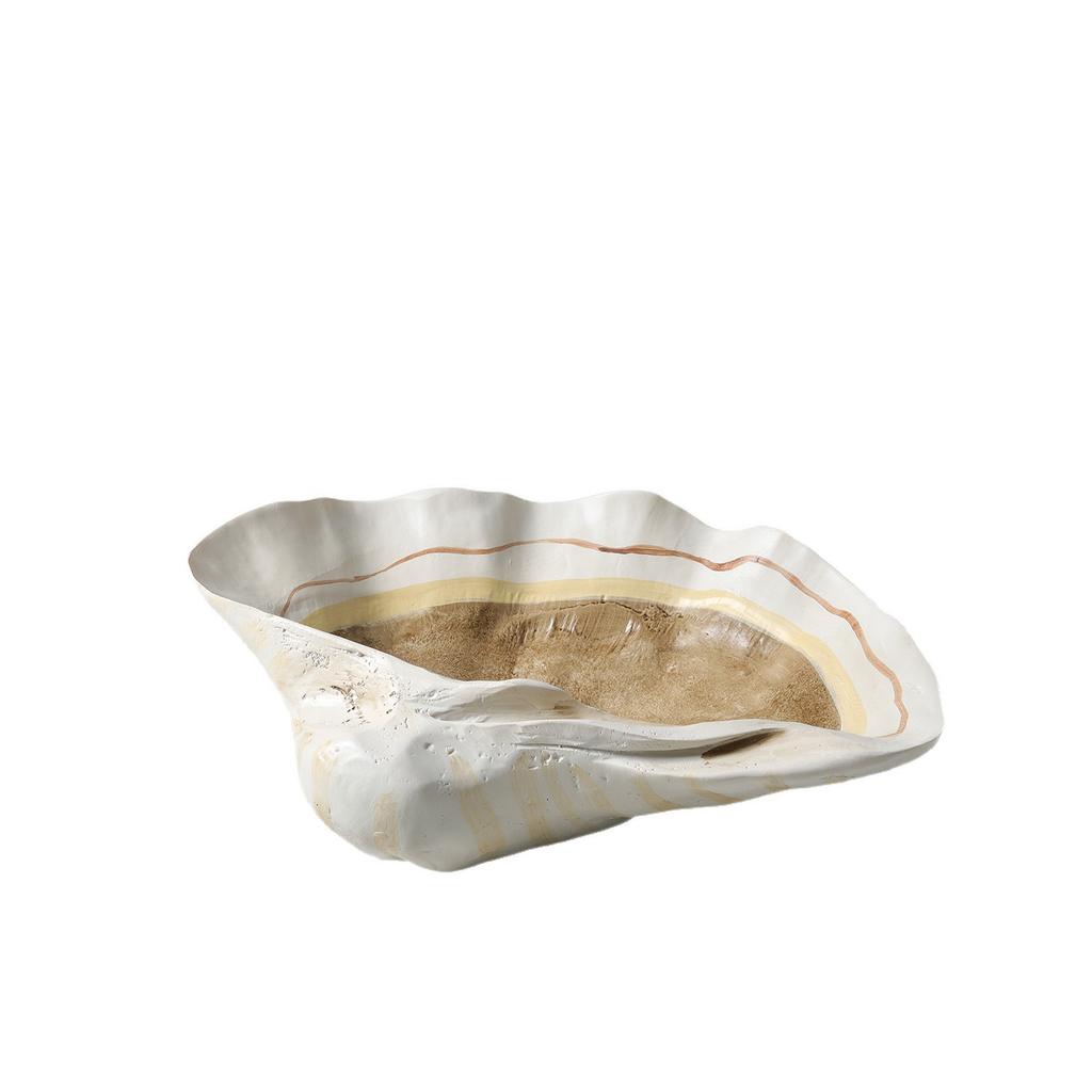 Harz-Handwerk Nachgebildete Muschel Obstschale Schreibtisch-Aufbewahrungsbehälter Schmuckschatulle Muschelschalen-Tablett Heimdekoration