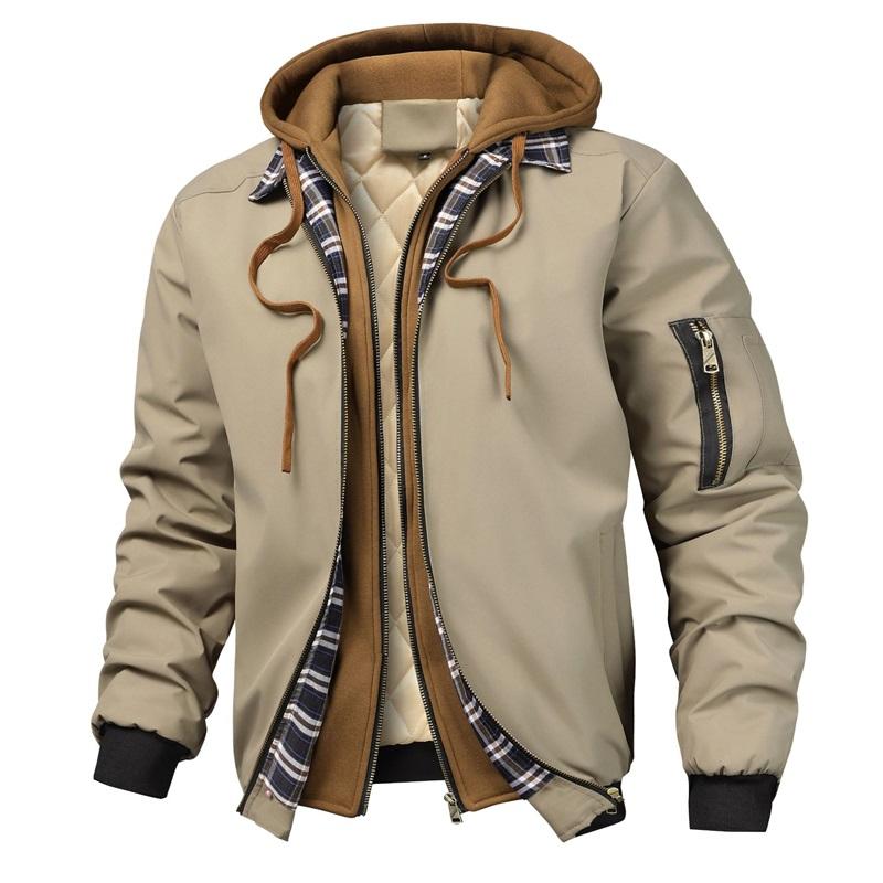 

Men s Quilted Jacket Coat With Hoodie For Spring Fall And Winter Warm Casual Outerwear Lightweight Stylish S