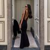 European and American New Products Sexy Big Halter V-neck Suspender Slim and Thin Temperament Long Dress Fish Tail Hip Dress