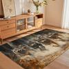 New Arrival Artistic Oil Painting Wolf Pack Area Rug Non Slip Soft Floor Carpet for Living Room Bedroom Nursery Entryway Decor