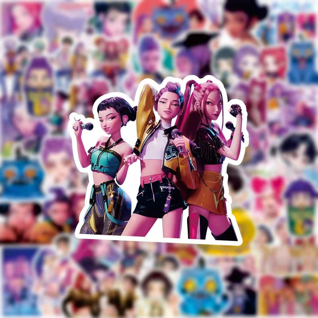 80-Piece Witch Hunter Group Stickers - KPop Demon Hunters Merchandise Cartoon Animation DIY Decor for Notebooks, Hand Accounts