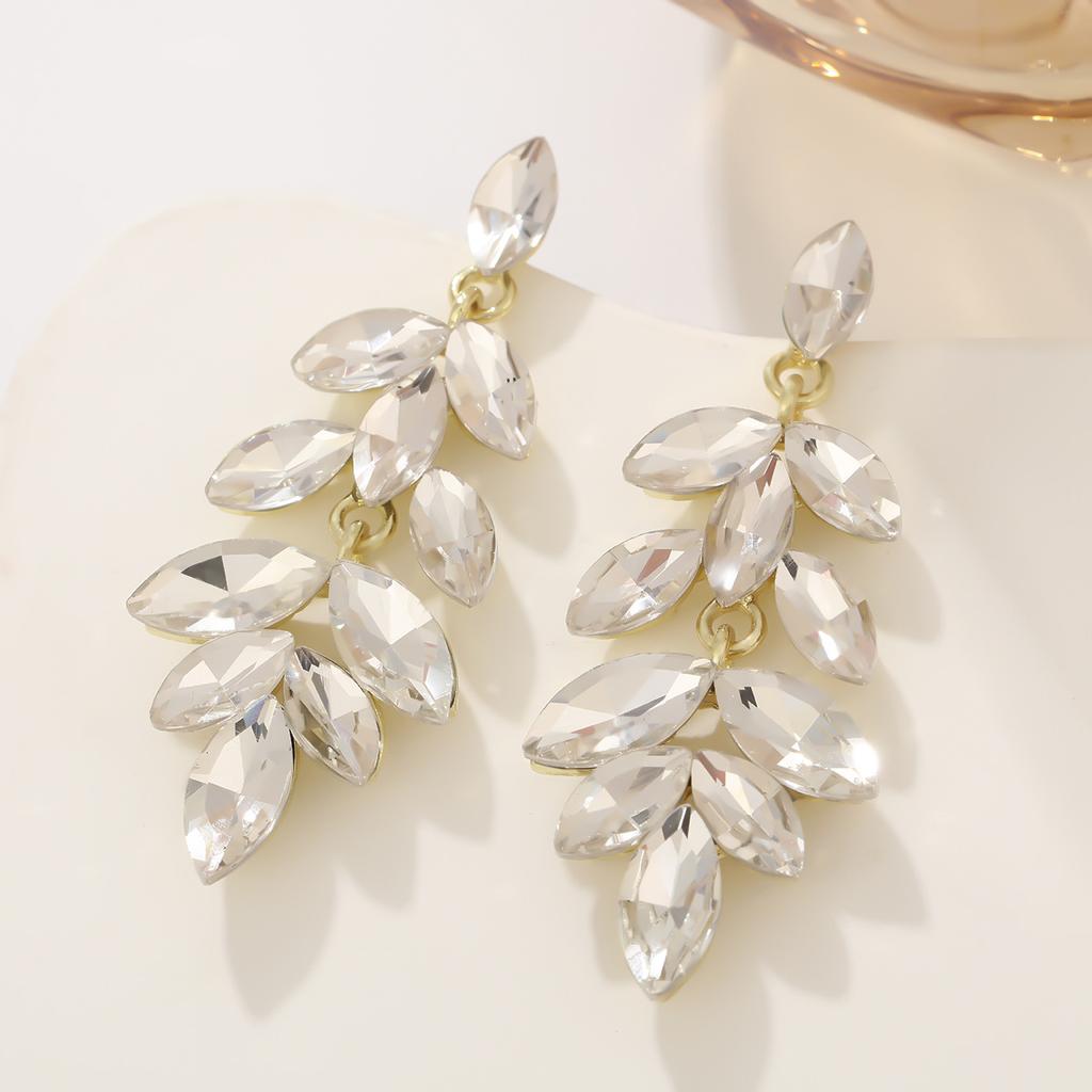Luxury Exaggerated Rhinestone Tassel Earrings Bridal Wedding Long Drop Earrings High End Fashion Jewelry Accessories