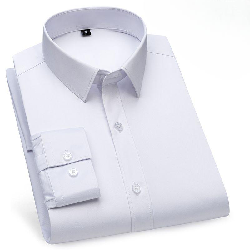 Men's Summer Mulberry Silk Shirt: Solid Color, Non-Iron Long-Sleeve, Anti-Wrinkle Style for Business Casual & Professional Wear