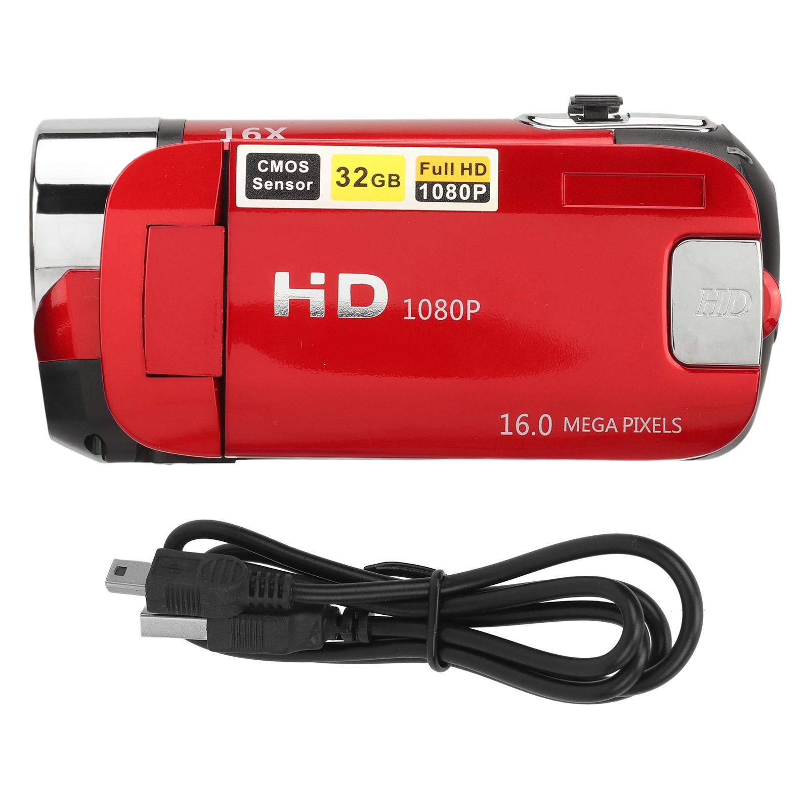 

D90 1080P 16MP Цифрова камера 2,4-дюймова відеокамера з поворотним екраном HD відеомагнітофон із 16-кратним збільшенням із заповненням червоний