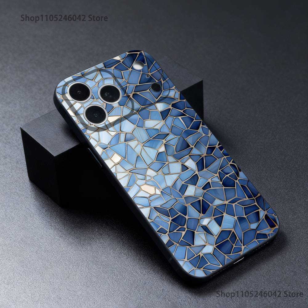 

Colorful Glass Phone Case For iPhone 17,16,15,14,13,12,11,Pro,Max,Plus Black Soft Cover iPhone11