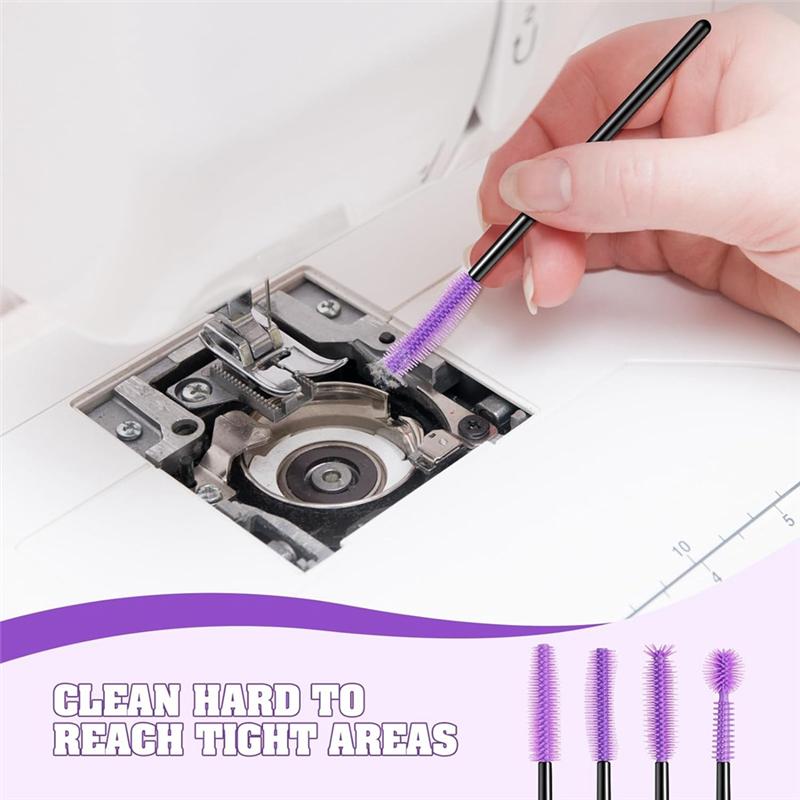 AD23-20 Pcs Cranny Sewing Machine Cleaning Brushes, Reusable Silicone Bristles Cleaning Brushes For Sewing Machine Internal