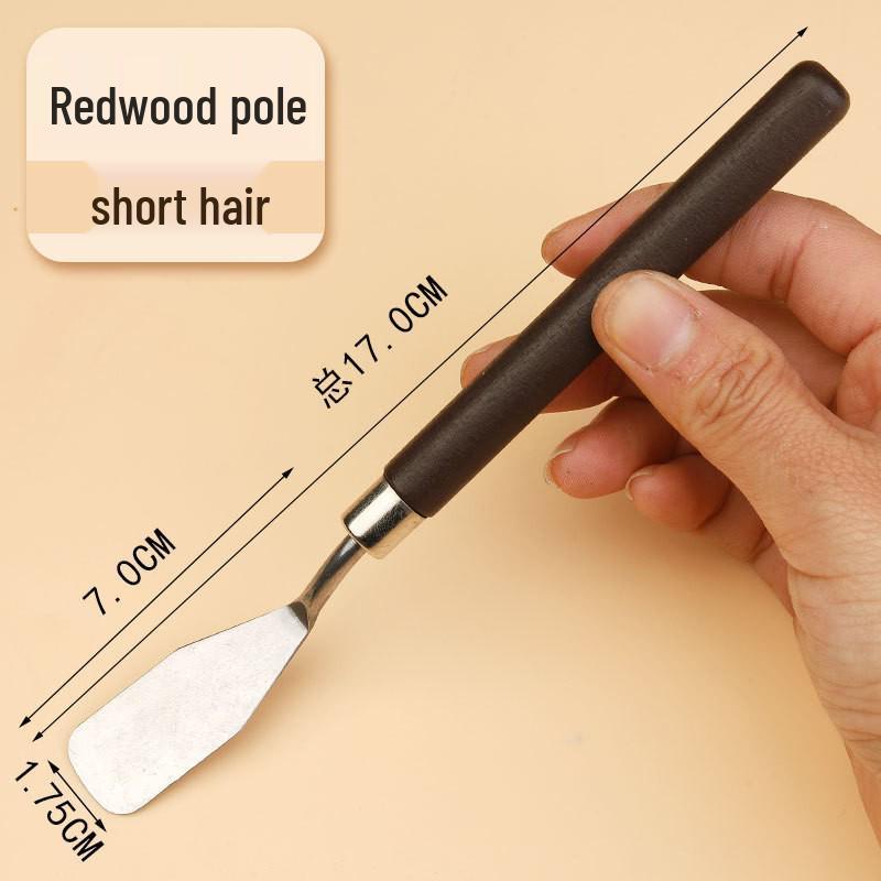 Stainless Steel Pigment Palette Knife Set for Oil Painting - Flat & Pointed Heads, Wooden Handles
