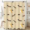 Halloween-themed Bat Moon Cloud Shower Curtain for Bathroom Decor Black Spooky Design Waterproof Fabric Perfect Gift Idea Size 1