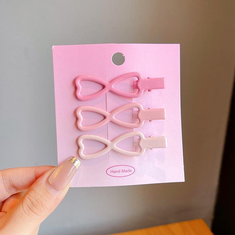 

3 шт./набор Новые детские милые розовые заколки для волос с украшением в виде бантика для маленьких девочек, классические заколки-автоматы в виде кроликов, детские аксессуары для волос