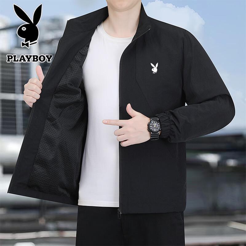 PLAYBOY Men's Windproof Stand-Collar Jacket
