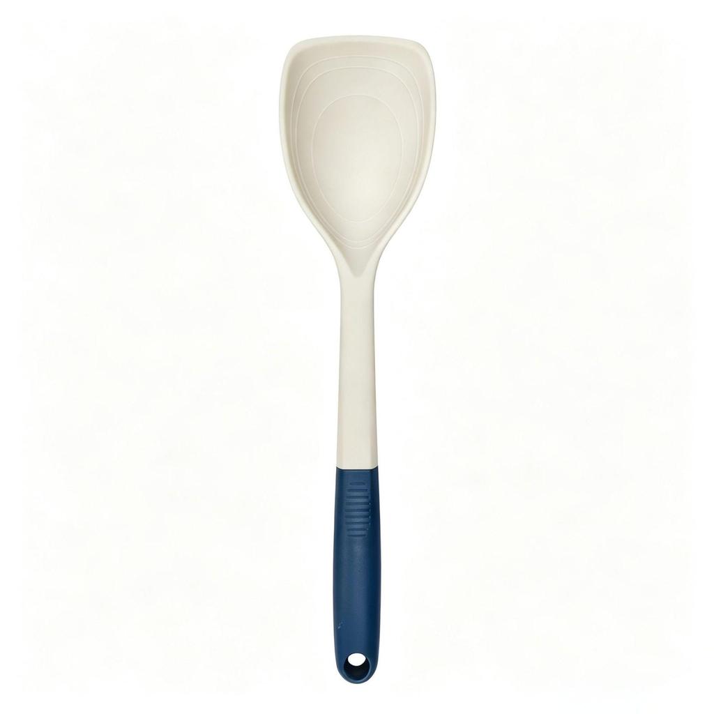 Wooden Handle Silicone Kitchenware Set: Non-stick Spatula & Ladle, High-Temp Resistant Cooking Tools.