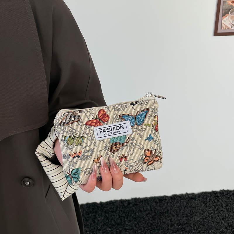 Yogodlns Women Floral Fabric Makeup Bag Cosmetics Case Brush Wash Bag for Birthday Holiday Gifts