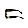 [In verschiedenen Größen erhältlich] CHANEL  seitlich bedruckte  unregelmäßig geformte Sonnenbrille für Damen  schwarz