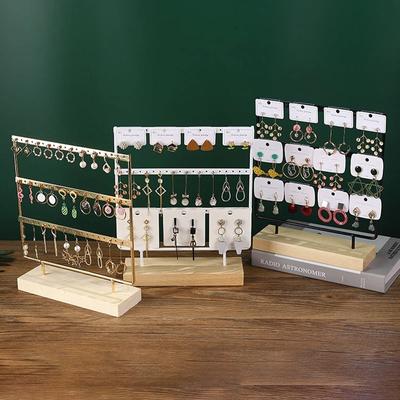 3 Katmanlı 72 Delikli Küpe Sergileme Tutucu, Metal 3 Katmanlı Mücevher Saklama Düzenleyici Ahşap Taban Standı Ağaç, Küpe Askısı Hediye
