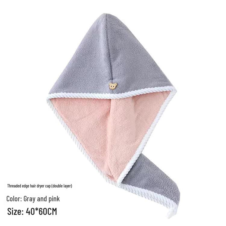 Double-Layer Quick-Dry Hair Towel Cap - Super Absorbent & Thick