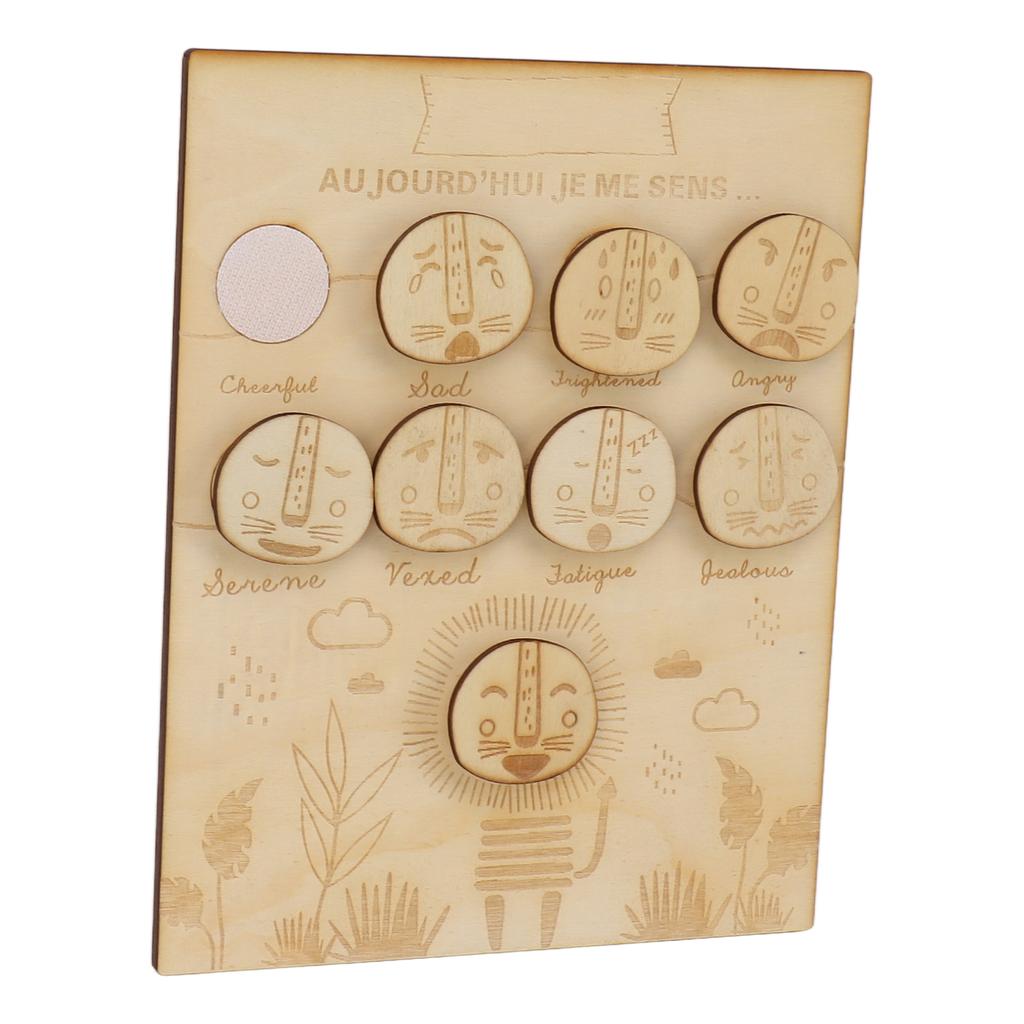 Feelings Chart for Kids Montessori Wooden Daily Moods Feelings Sign Educational Toy for Home School