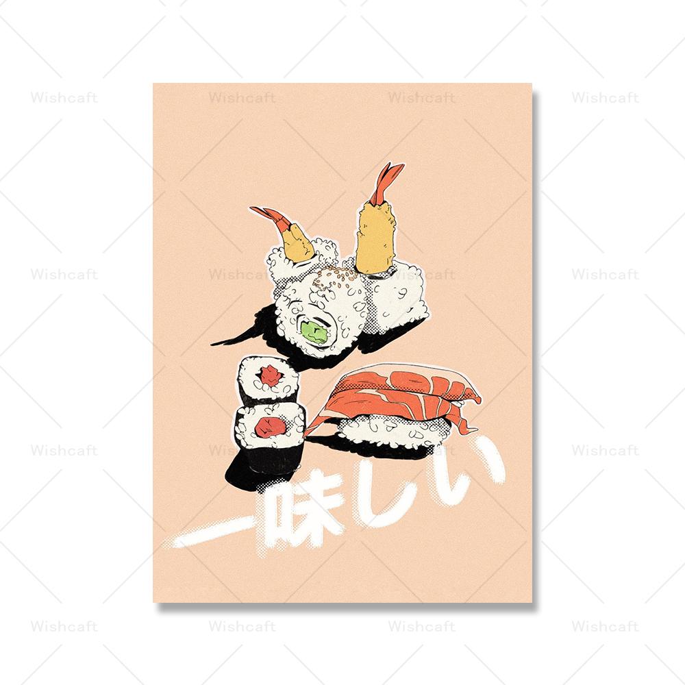 Japanese Food Poster Grocery Store Ramen Sushi Fruit Fish Can Wall Art Print Canvas Modern Kitchen Decor Retro Coffee Painting