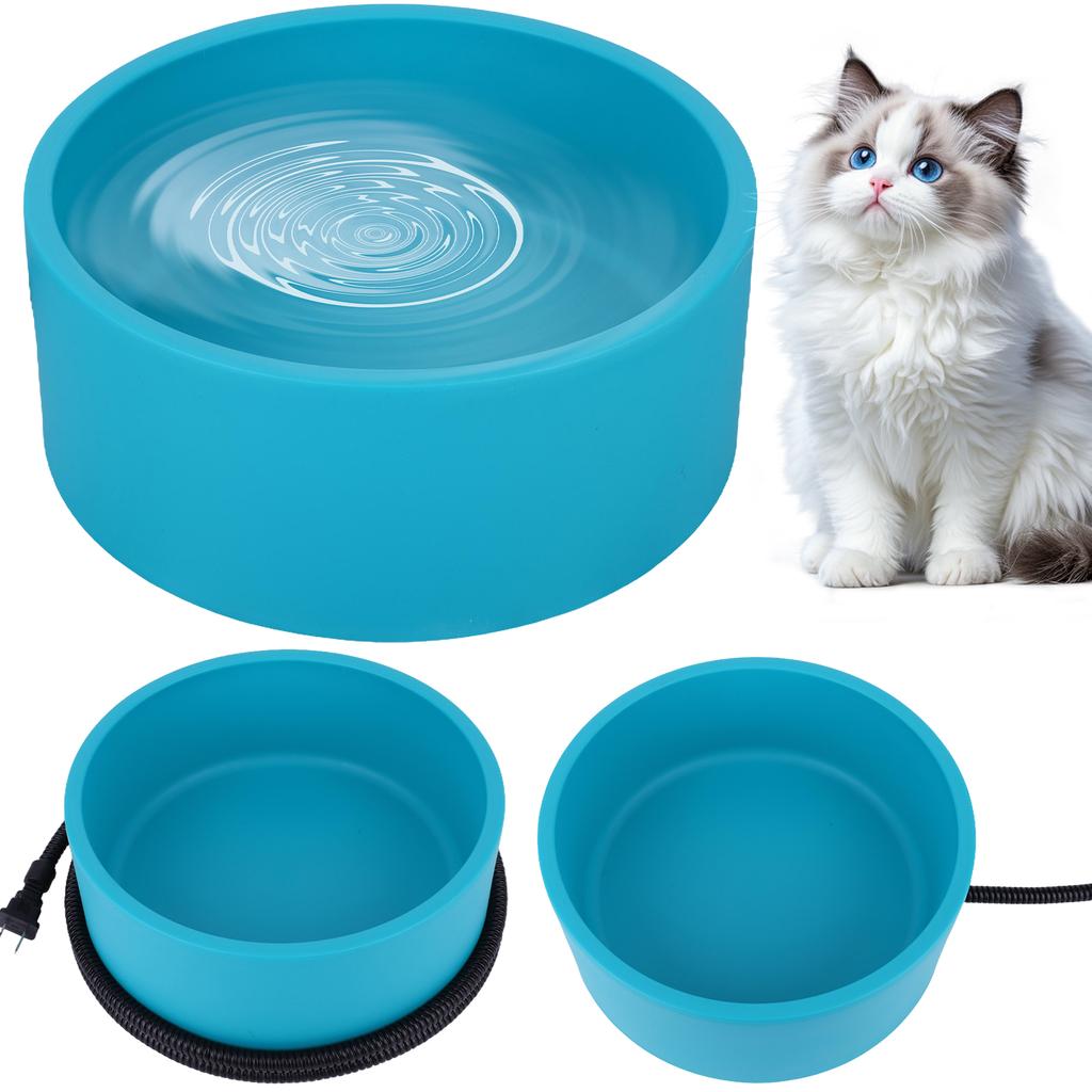 Heated Pet Water Bowl 3.2 L/108 Oz Outdoor Heated Dog Dish Anti-Freeze Heated Pet Water Dish In Winter for Dog Cat Chicken Duck