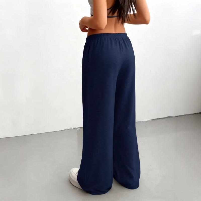 Women S Casual Wide Leg Loose Fit Solid Color Sports Sweatpants