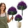 Pianta di Lavanda Artificiale 50cm Decorazione Giardino Esterno Arbusto Fiore Finto Realistico con Palo per Terreno Cortile Patio Portico Paesaggistica