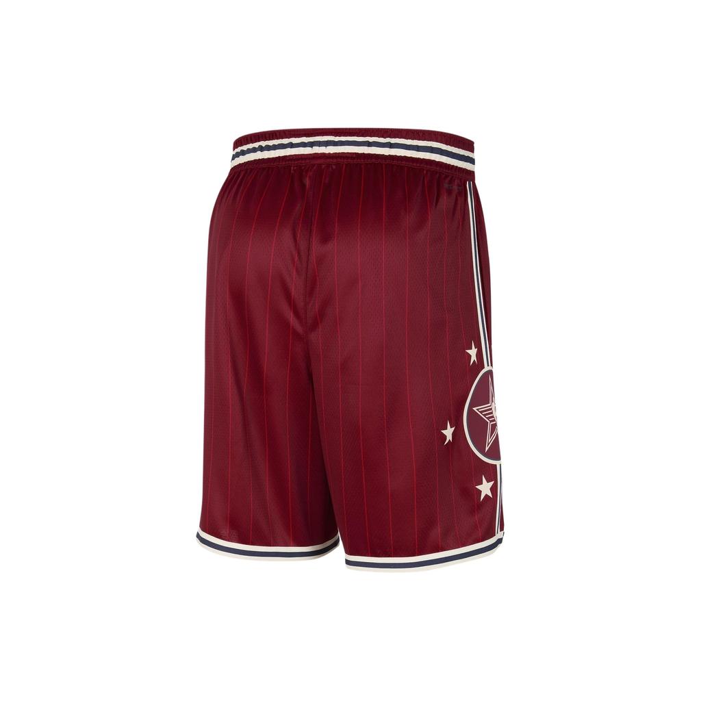 Nike SS24 NBA All-Star Series Retro Striped Reversible Knit Mesh Basketball Shorts Men Shorts Deep-Red FQ7751-698