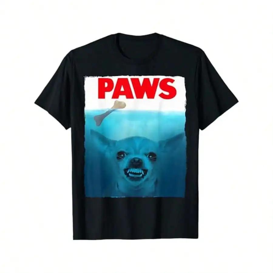 Men#039;s Cotton Casual TShirt Chihuahua Dog Paws Cute Movie Poster Pet Funny Unisex T-Shirt S