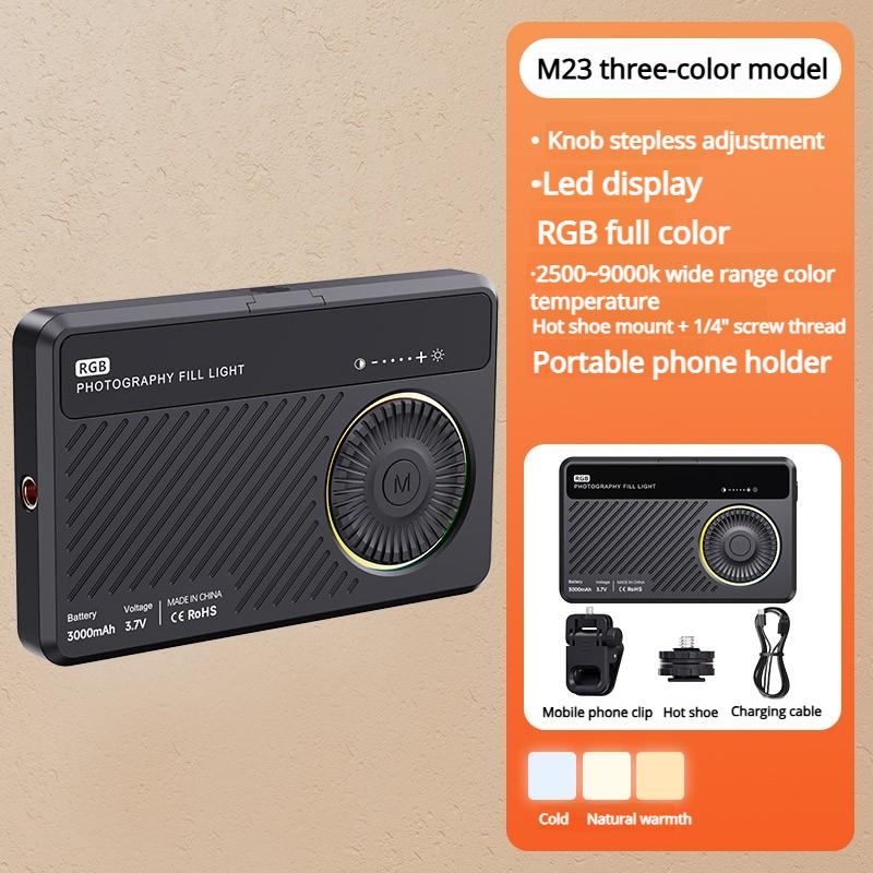 

M23 Universal Fill Light with Charging Cable And Tripod Stand for Mobile Phones And Cameras Desktop Chuck Hot Shoe Fill Light