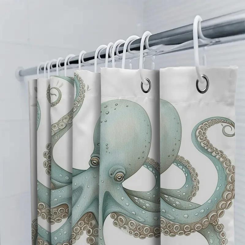 Octopus Shower Curtain Extra Large Bath Decor For Modern Kitchens Bathrooms Printed In Hd, Waterproof Fabric