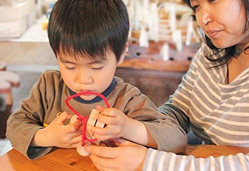 Klingeling Gehirntraining Spielzeug, Holzspielzeug, Holzpuzzle, Preisgekröntes Japanisches Gutes Spielzeug, Lernspielzeug, Schnurziehen, Gehirnjogging, Rangliste, Ag