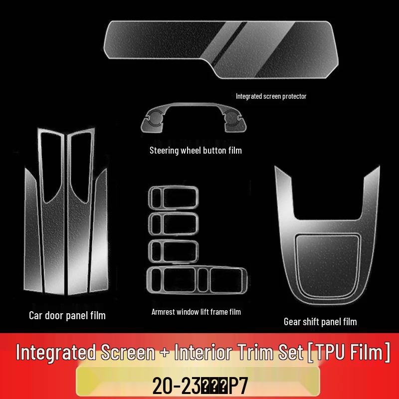 Xiaopeng P7I TPU Protective Film for Center Console, Dashboard, Navigation, and Gear Shift.