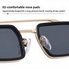 Fashion Square Frame Metal Double Bridge Myopia Sunglasses for Men Punk Style Outdoor Driving Specialized Outdoor Travel Eyewear