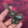 Copper Amazonite Gemstone Pendant Handmade Copper Wire Wrapped Guitar Pendant
