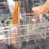 Stainless Steel Chopsticks Holder Cutlery Organizer Utensil Drainer Round Chopstick Cage Fork Spoon Storage Flatware Drying Rack