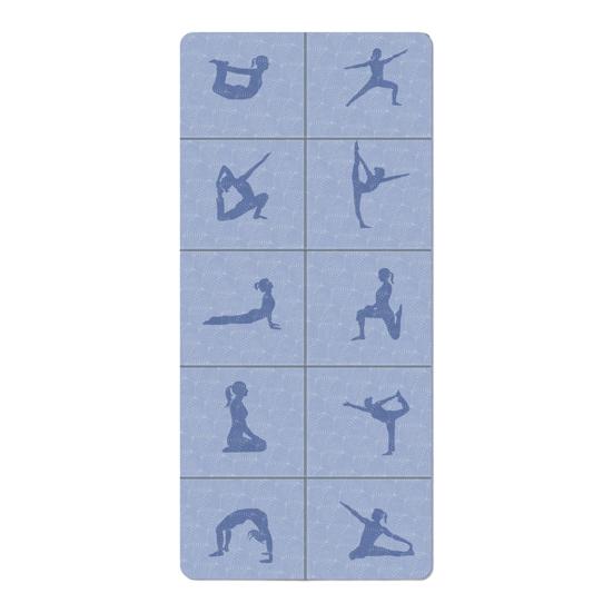 Foldable Yoga Mat Extra Portable Travel Thick TPE Sleeping Mat Non-Slip Men Women Home Gym Workout Pilates Exercise Floor Pad B синий